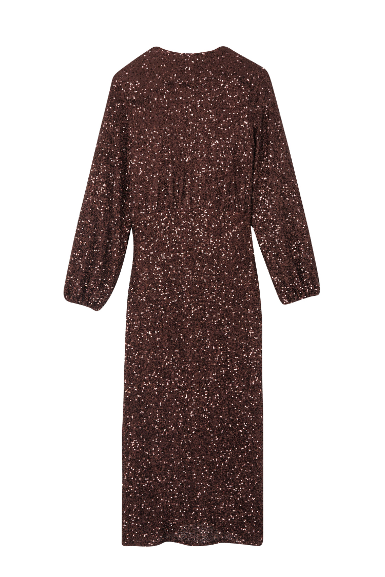 Chocolate Sequin Vienna Dress Petite