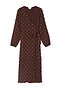 Chocolate Plisse Wrap Dress