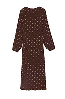 Thumbnail for Chocolate Plisse Wrap Dress Petite