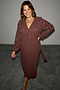 Chocolate Plisse Wrap Dress