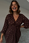 Chocolate Plisse Wrap Dress