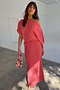 Coral Plisse Tilly Dress