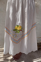 Thumbnail for caption_Model wears White Corfu Midi Dress in UK size 10/ US 6