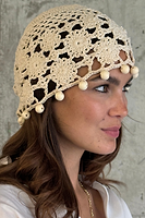 Thumbnail for Cream Crochet Beanie
