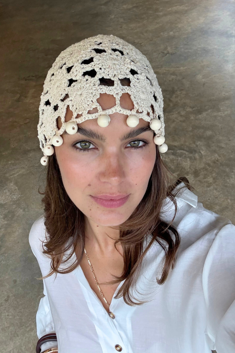 Cream Crochet Beanie