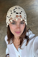 Thumbnail for Cream Crochet Beanie