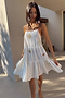 Cream Embroidered Slip Dress