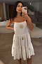 Cream Embroidered Slip Dress