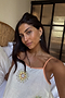 Cream Embroidered Slip Dress