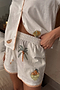 Cream Embroidered Button Through Shorts Set
