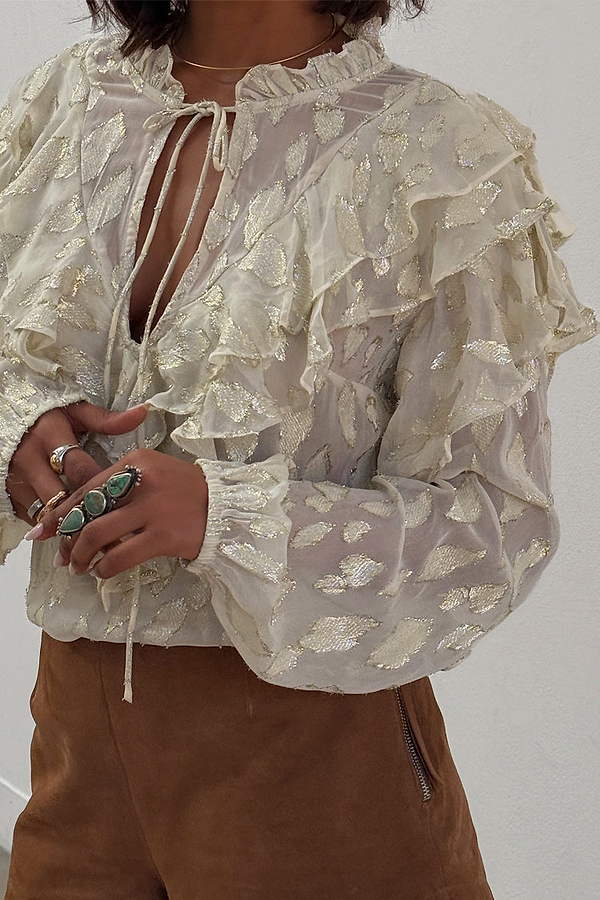 Cream Jacquard Riley Blouse