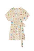 Thumbnail for Cream Shell Mini Wrap Dress