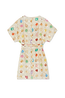 Thumbnail for Cream Shell Mini Wrap Dress