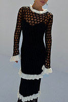 Thumbnail for caption_Model wears Mono Crochet Chloe Dress  in size S