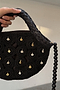 Black Crochet Shell Charm Mini Bag