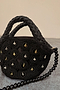 Black Crochet Shell Charm Mini Bag