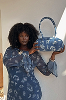 Thumbnail for Denim Deloris Baguette Bag