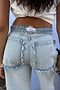 Scallop Detail Straight Leg Jeans