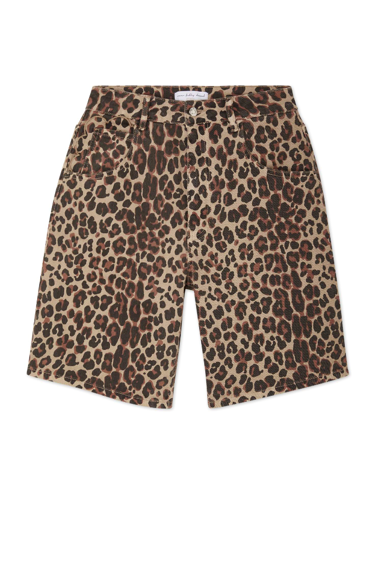 Leopard Lucia Scallop Pocket Long Shorts