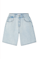 Thumbnail for Denim Scallop Pocket Long Shorts