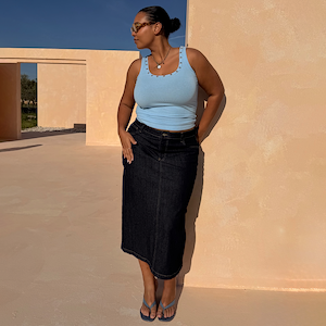 Denim Pencil Skirt