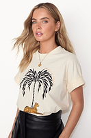 Thumbnail for caption_Model wears Cream Desert Paradise T-Shirt  in UK size 10/ US 6