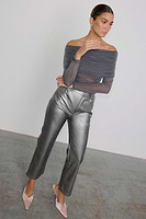 Thumbnail for caption_Model wears Charcoal Diaz Top  in UK size 8/ US 4