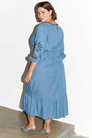 Thumbnail for Dreaming In The Clouds Denim Dress Petite