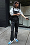 Black Vegan Leather Dungarees