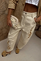 Ecru Raffia Palma Barrel Leg Jeans