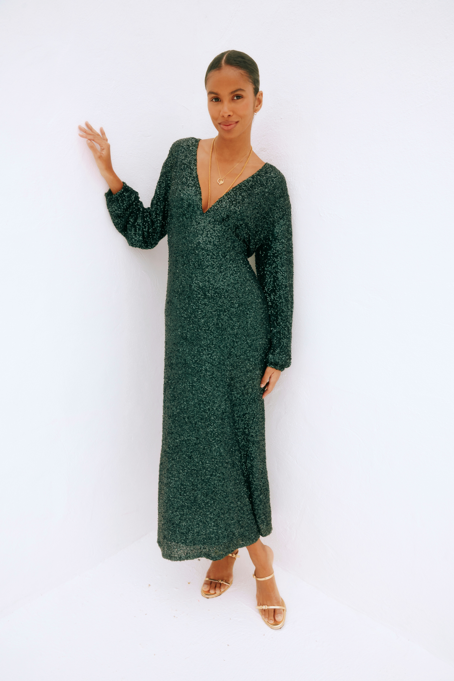 Emerald Sequin Emma Dress