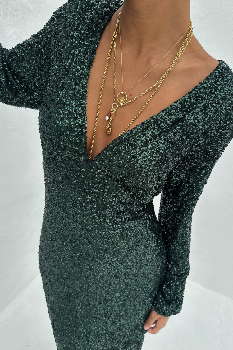 Emerald Sequin Emma Dress