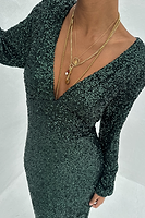 Thumbnail for Emerald Sequin Emma Dress