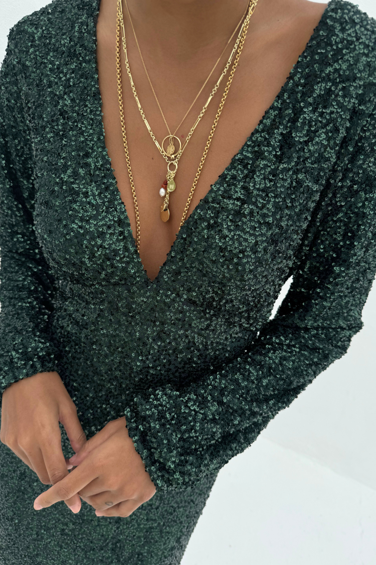 Emerald Sequin Emma Dress