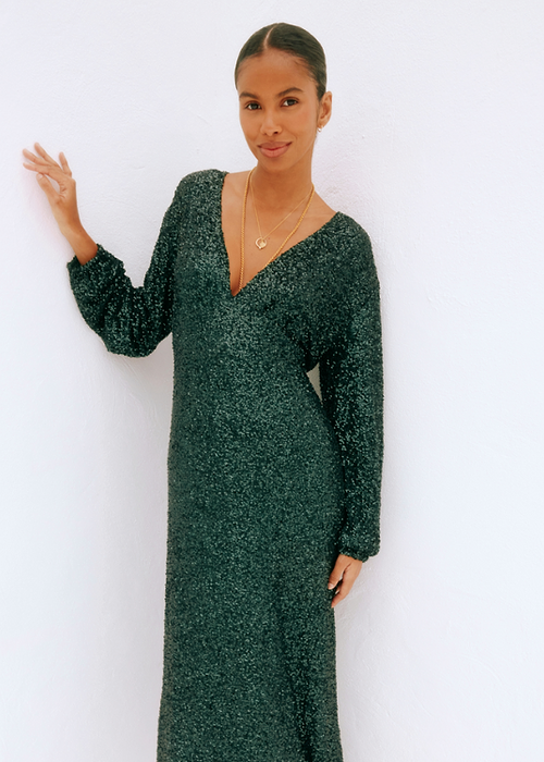 Emerald Sequin Emma Dress