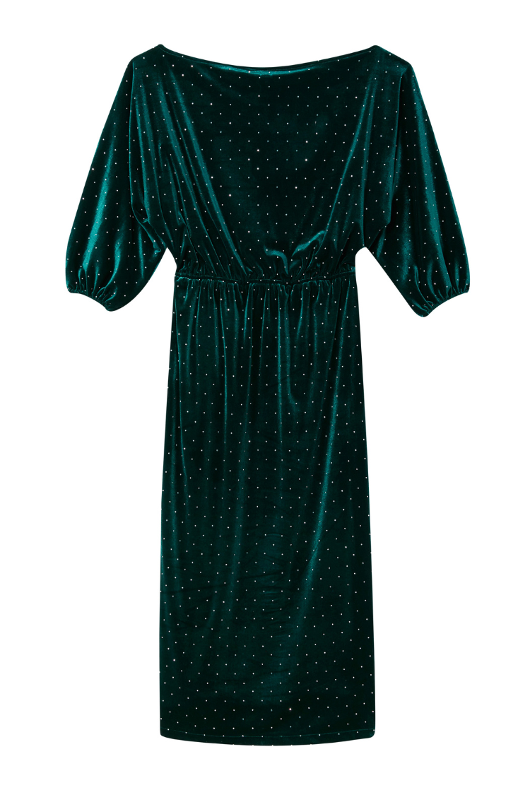 Emerald Velvet Tilly Dress