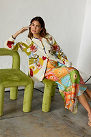 Thumbnail for caption_Model wears Multi Enchanted Cardigan in size M
