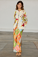 Thumbnail for caption_Model wears Multi Enchanted Cardigan in size M
