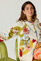 Thumbnail for caption_Model wears Multi Enchanted Cardigan in size M