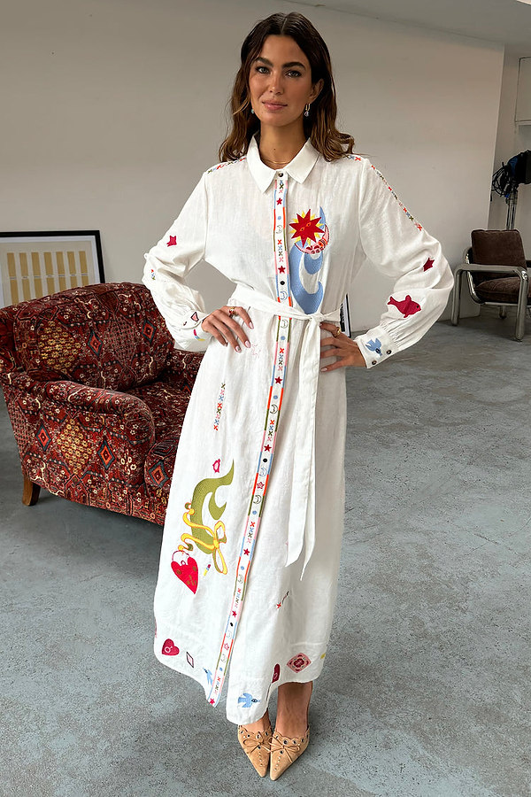Cream Enchanted Shirt Dress