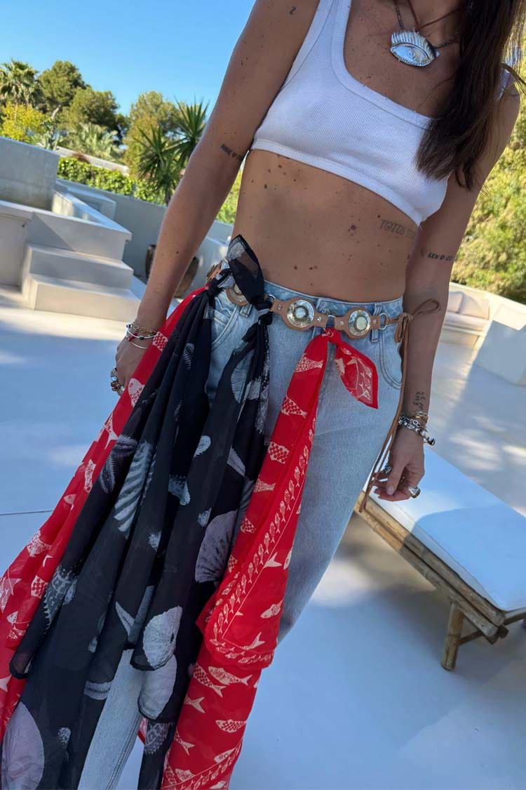 Red Marina Fish Bandana