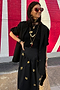 Black Marra Skirt With Gold Fish Fleck