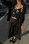 Black Marra Skirt With Gold Fish Fleck