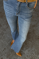 Thumbnail for Denim Flare Scallop Jean Petite