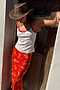 Floral Pointelle Red Lace Vest