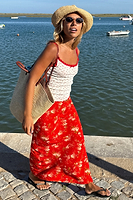 Thumbnail for Red Floral Midi Skirt