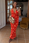 Red Floral Halter Dress
