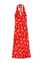 Red Floral Halter Dress