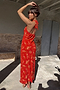 Red Floral Halter Dress
