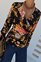 Black Sofia Floral Wrap Top